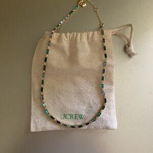 Gold Necklace with blue and green gems